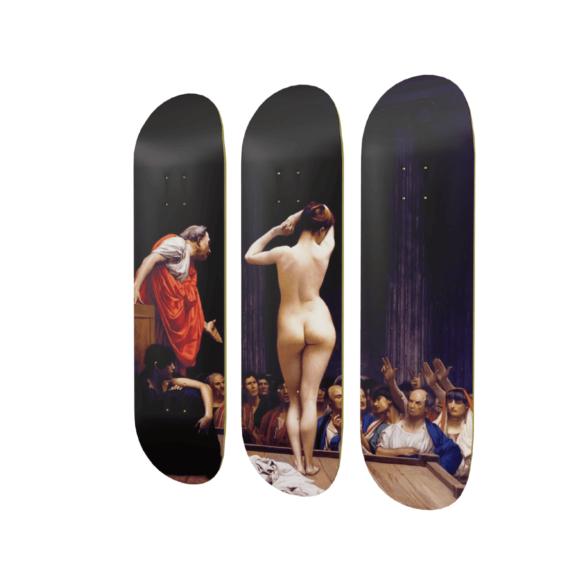 DROMEDA™  Gérôme's A Roman Slave Market | Skateboard Deck Triptych