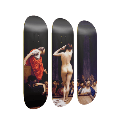 DROMEDA™  Gérôme's A Roman Slave Market | Skateboard Deck Triptych