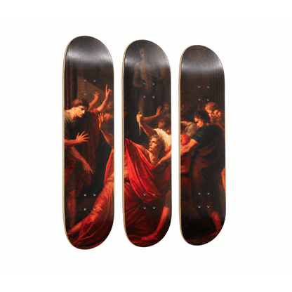 DROMEDA™  Füger's The Assassination of Julius Caesar | Skateboard Deck Triptych