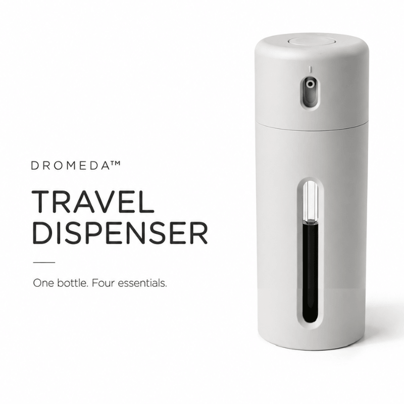 Dromeda™ Travel Dispenser | 4-in-1 Refillable Toiletry Bottle
