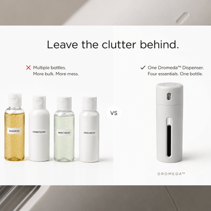 Dromeda™ Travel Dispenser | 4-in-1 Refillable Toiletry Bottle