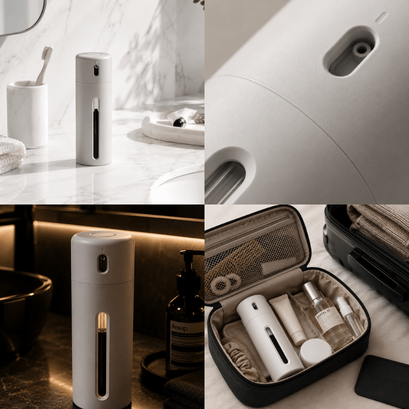 Dromeda™ Travel Dispenser | 4-in-1 Refillable Toiletry Bottle