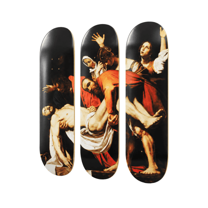 DROMEDA™ Caravaggio's Entombment of Christ | Skateboard Deck Triptych