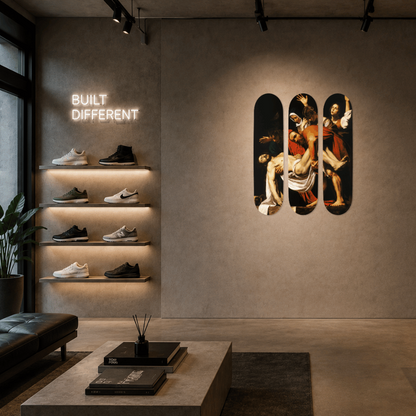 DROMEDA™ Caravaggio's Entombment of Christ | Skateboard Deck Triptych