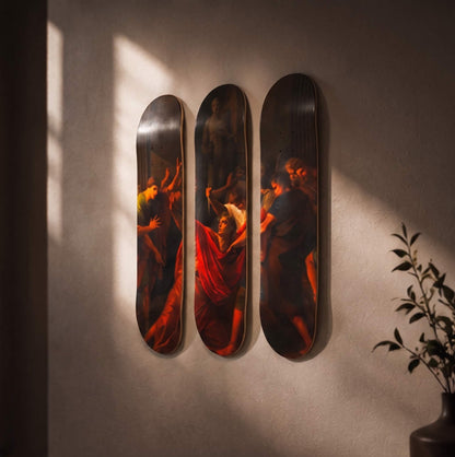 DROMEDA™  Füger's The Assassination of Julius Caesar | Skateboard Deck Triptych
