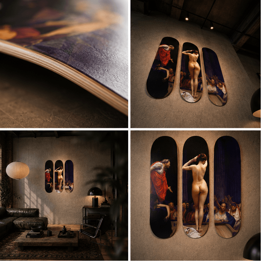 DROMEDA™  Gérôme's A Roman Slave Market | Skateboard Deck Triptych